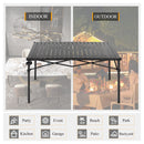 Alpha Camp Folding Camping Table Lightweight Portable Roll-top Camping Square Aluminum Picnic Table