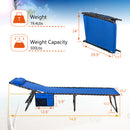 Alpha Camp Folding Chaise Lounge Chair W/Pillow Garden Sun Lounger with 5 Position Adjustable Backrest for Patio, Camping, and Poolside