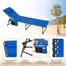 Alpha Camp Folding Chaise Lounge Chair W/Pillow Garden Sun Lounger with 5 Position Adjustable Backrest for Patio, Camping, and Poolside