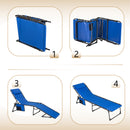 Alpha Camp Folding Chaise Lounge Chair W/Pillow Garden Sun Lounger with 5 Position Adjustable Backrest for Patio, Camping, and Poolside
