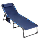 Alpha Camp Folding Chaise Lounge Chair W/Pillow Garden Sun Lounger with 5 Position Adjustable Backrest for Patio, Camping, and Poolside
