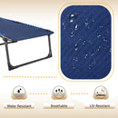 Alpha Camp Folding Chaise Lounge Chair W/Pillow Garden Sun Lounger with 5 Position Adjustable Backrest for Patio, Camping, and Poolside