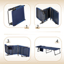 Alpha Camp Folding Chaise Lounge Chair W/Pillow Garden Sun Lounger with 5 Position Adjustable Backrest for Patio, Camping, and Poolside