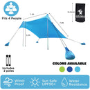 ALPHA CAMP 7.6ft x 7.2ft UPF 50+ Beach Shade Tent with Sandbag Anchors