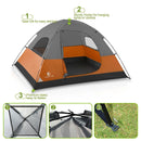 ALPHA CAMP Orange 3 Person Backpacking Camping Tent