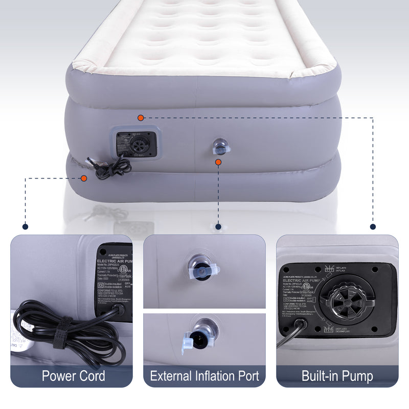 Alpha Camp Air Mattress with Built-In Pump for Camping & Home